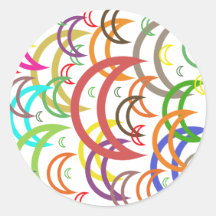 Moon Round Stickers