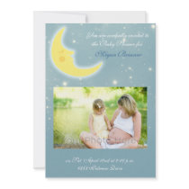 Moon sky baby shower invitation