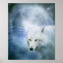 Moon Spirit 1 - White Wolf Fine Art Poster/Print