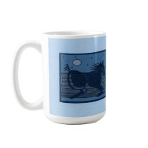 Moon Spirit (Light Blue) mugs by bluehorsedesign Moon Spirit (Light Blue) mugs