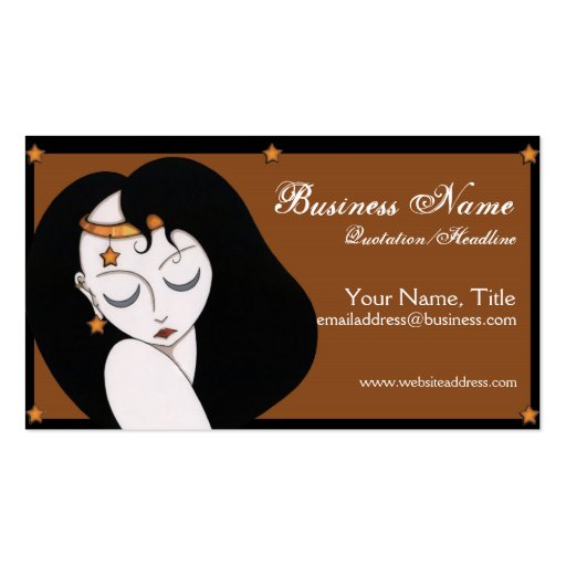 Moon & Stars Girl  - Fantasy Business Cards