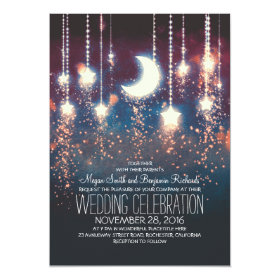 Moon Stars & String Lights Wedding Invitations 5