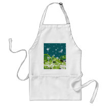 Moon Stars Swirl Paint Splat Aprons