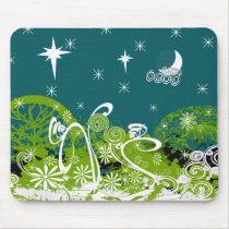 Moon Stars Swirl Paint Splat Mouse Pads