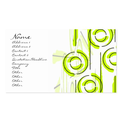 Moon & Sun - Green Business Card Template (front side)