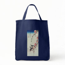 Moon, Swallows, and Peach Blossoms, Ando Hiroshige Tote Bags