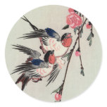 Moon, Swallows, and Peach Blossoms, Ando Hiroshige stickers