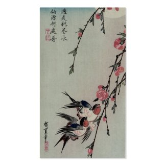 Moon, Swallows, and Peach Blossoms circa 1850 profilecard