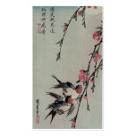 Moon, Swallows, and Peach Blossoms circa 1850 business cards