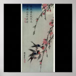 Moon, Swallows, and Peach Blossoms circa 1850. posters