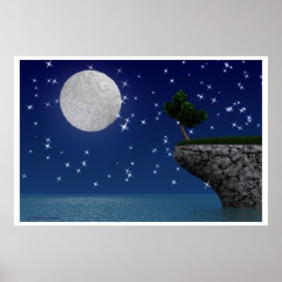 Moon Tree Print by mindoverme