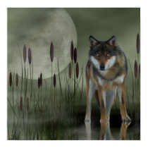 Moon Wolf - Wolf, Animals posters by LCWeber Moon Wolf - Wolf, Animals posters