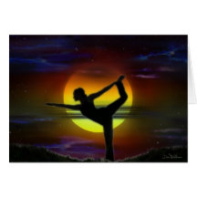 Moon Woman Yoga Greeting Card