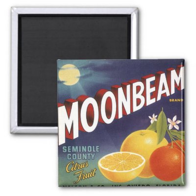 Moonbeam Citrus Crate Label Refrigerator Magnets