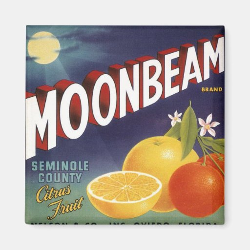 Moonbeam Citrus Crate Label Refrigerator Magnets
