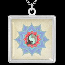 .::MoonDreams::. Koi Lotus Cream Mandala necklaces