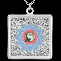 .::MoonDreams::. Koi Lotus Silver Mandala necklaces