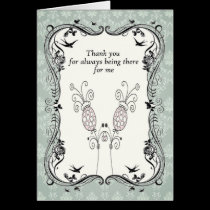 .::MoonDreams::. Vintage Aqua Flower Thank You cards