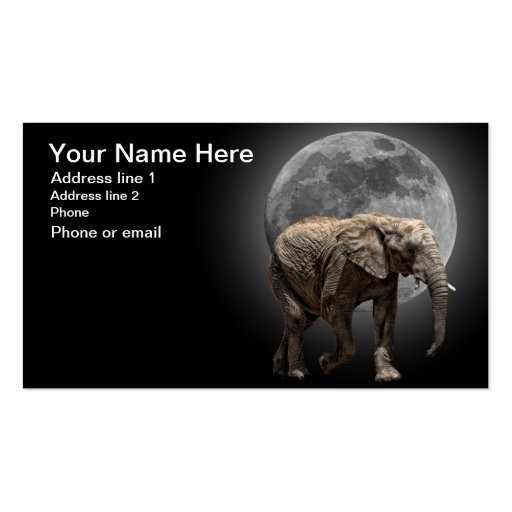 MOONGLOW ELEPHANT #1 BUSINESS CARD (front side)