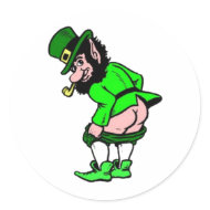 Mooning Leprechaun Sticker sticker
