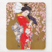 Moonlight and Cherry Blossoms Mousepad