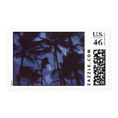 Moonlight and Palm Trees Postage by rukeman