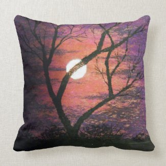 Moonlight and tree pillow