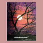 Moonlight and tree postcard postcards