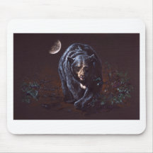 Moonlight Black Bear Mousepads