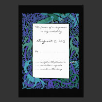 Moonlight Blue Celtic Animals Design Wedding RSVP invitations