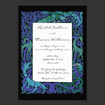 Moonlight Blue Celtic Animals Wedding Invitation invitations