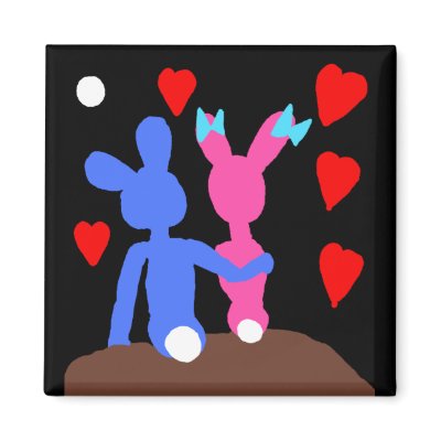 Moonlight Bunnies Magnet by Rajee1