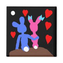 Moonlight Bunnies Magnet by Rajee1 Moonlight Bunnies Magnet