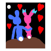 Moonlight Bunnies Poster posters