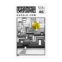 Moonlight City Doodle Art Postage stamps
