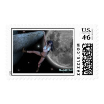 Moonlight Climb Rock Climbing Artwork Postage