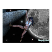 "Moonlight Climb" Rock Climbing Artwork Poster posters