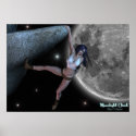 "Moonlight Climb" Rock Climbing Artwork Poster posters