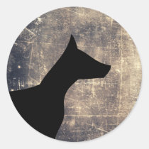 dog, moon, men&#39;s, animal, cool, illustration, pets, manly, moonlight, art, graphic, night, animals, dogs, howling, fun, original, unique, sticker, Sticker with custom graphic design