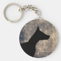 dog, moon, men&#39;s, animal, cool, illustration, pets, manly, moonlight, graphic, night, animals, dogs, howling, art, fun, original, unique, keychain, Keychain with custom graphic design