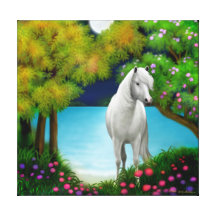 Moonlight Horse Wrapped Canvas Canvas Prints