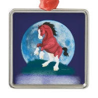 Moonlight Prancer Horse Christmas Ornaments