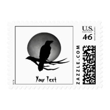moonlight raven postage stamps