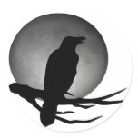 moonlight raven round stickers
