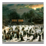 vintage,painting,central park,ice skating,new
