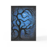 Moonlight tree greeting card