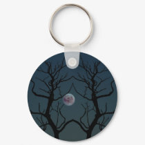 Moonlight Tree Silhouette keychains by FallSeason Moonlight Tree Silhouette keychains