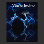 Moonlit Blue Cave Mouth, Fractal Art. invitations