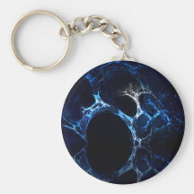Moonlit Blue Cave Mouth, Fractal Art. Keychain