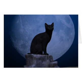Moonlit Cat Greeting Cards